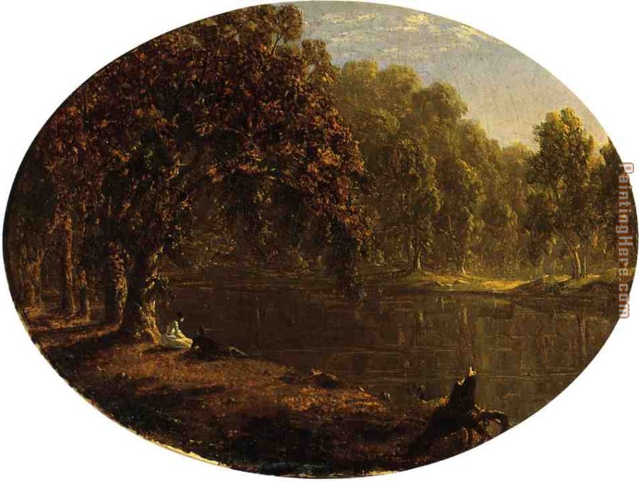 The River-Bank painting - Sanford Robinson Gifford The River-Bank art painting